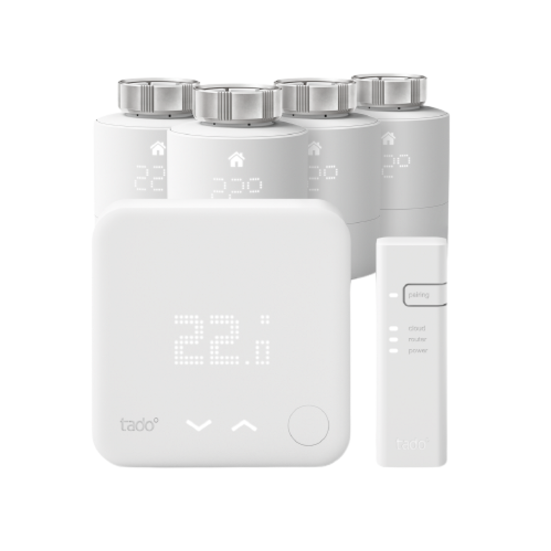 tado° – Startpakket Slimme Thermostaat V3+ (met kabel) + 4 extra thermostaten